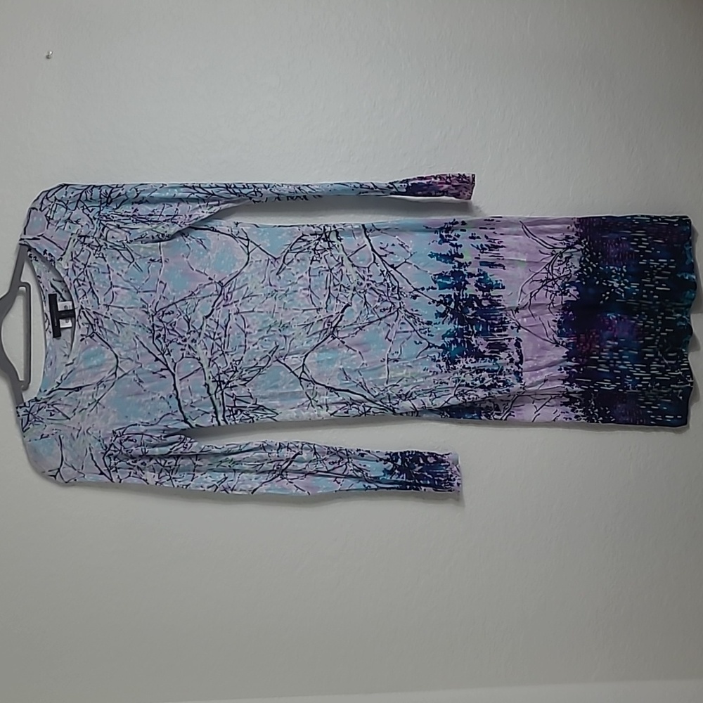 BCBG Winter Forest Printed Fitted Dress Size M
